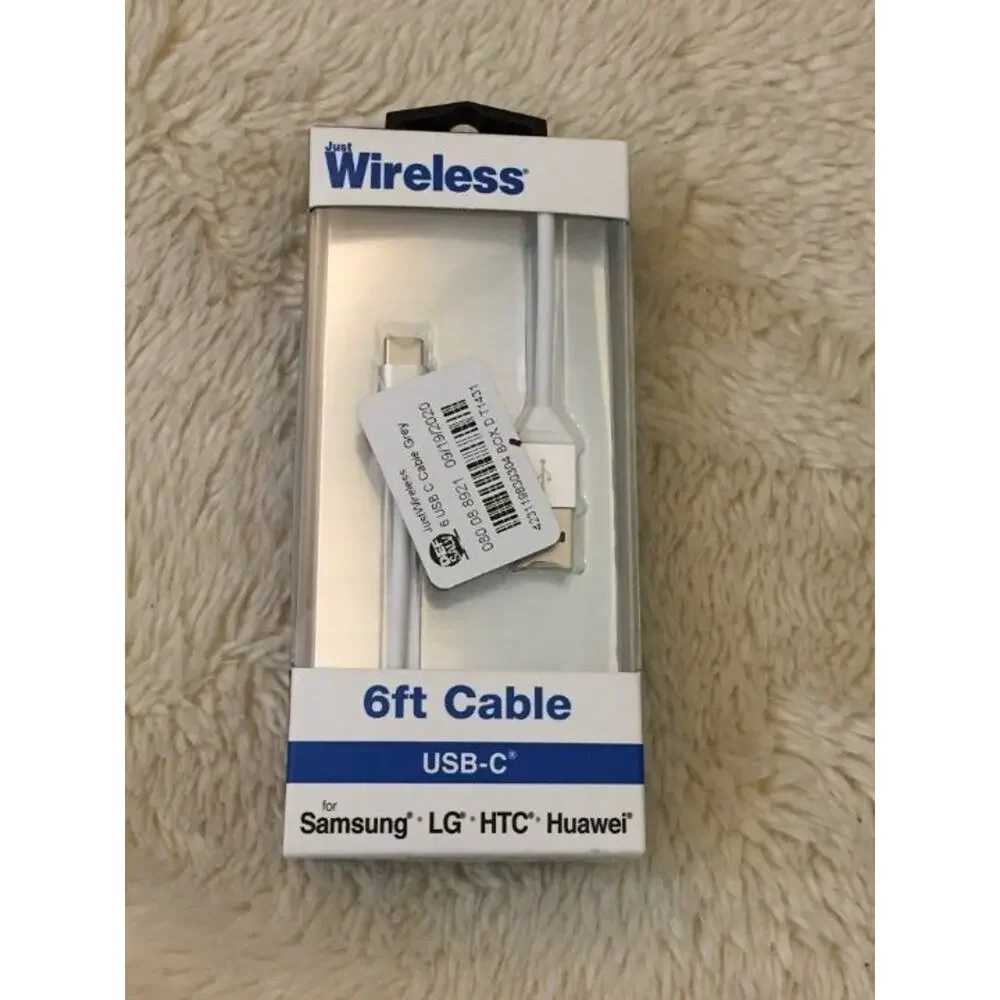 Just Wireless 6ft TPU Type-C to USB-A Cable - white
